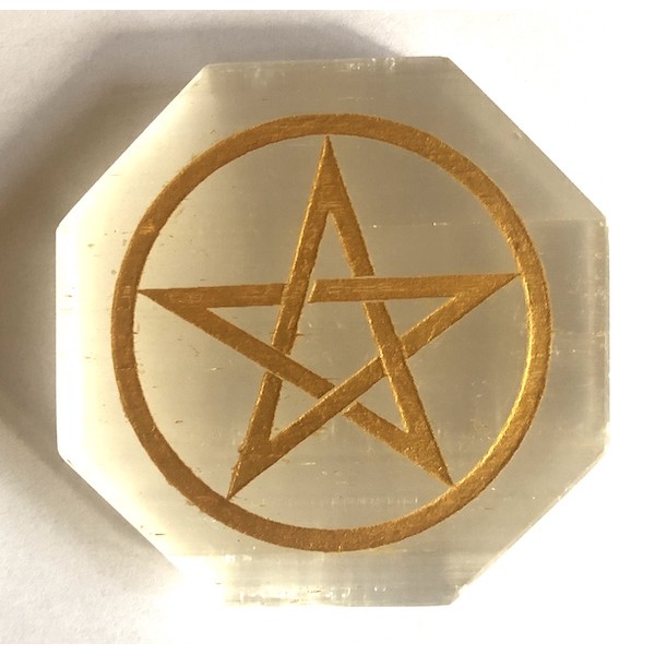 Selenite Charging Plate Pentagram